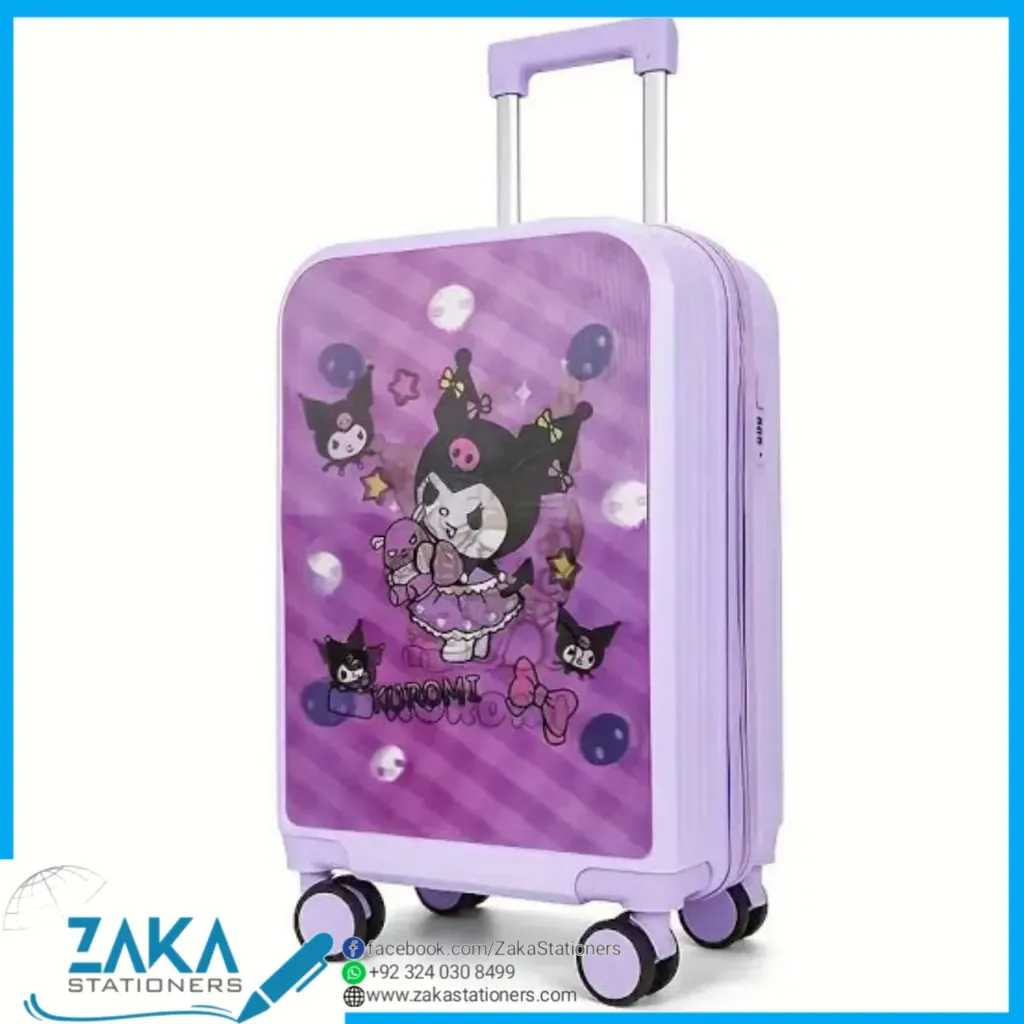 Kid's Cabin Luggage Purple | Kuromi 3D Character | Premium Quality | Concealed Lock